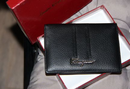 Женская кожаная обложка на паспорт Ferragamo black