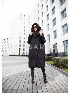 Пуховик одеяло оверсайз длинный новый черный с пух