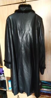 Кожаное пальто 4XL осень-зима