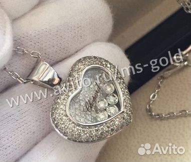 Золотое колье сердце,chopard
