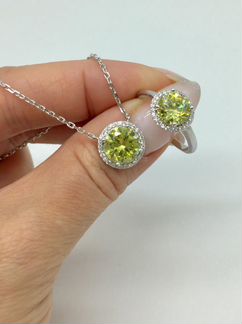 Комплект Кулон Кольцо серебро