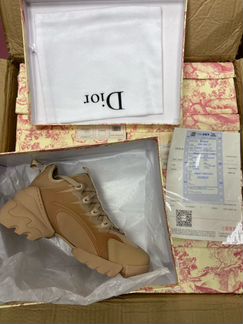 Dior d-connect бежевые женские кроссовки новые