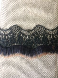 Чёрное кружево с мехом Jean Bracq (Франция)