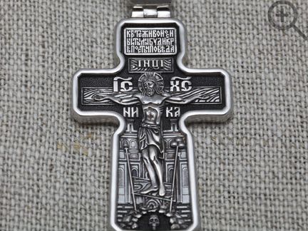 38375. Родированный авторский серебряный крест