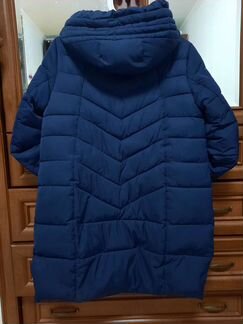 Женский зимний пуховик (пальто), синий