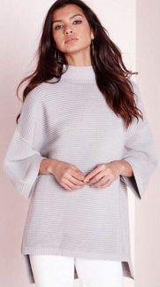 Пуловер туника серый Missguided