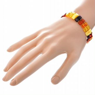 Янтарь натуральный Браслет ч/з бисер