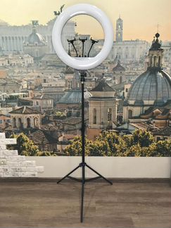 Напольная кольцевая лампа 54 см + усиленый штатив