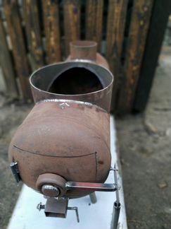 Печь буржуйка под казан 