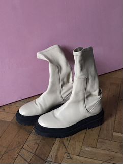 Сапоги zara 39 кожа ankle boots