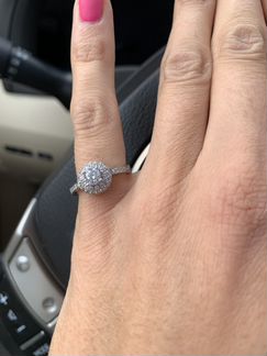 Кольцо белое золото с бриллиантами