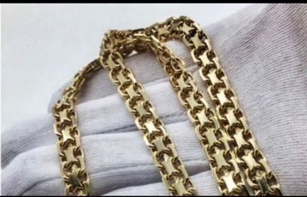 Золотая цепь Якорь двойной