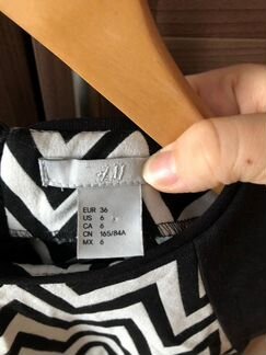 Блузка H&M черно-белая, размер 36 (S)
