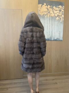 Норковая поперечная шуба