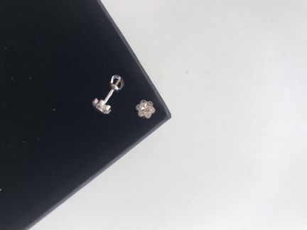 Серьги белое золото