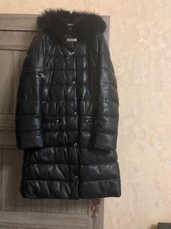 Пуховик кожаный