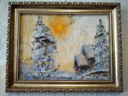 Картина масло береста