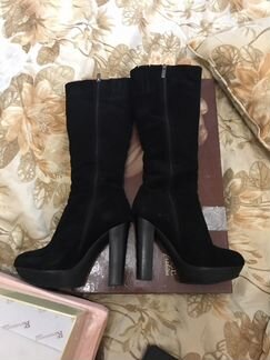 Зимние замшевые сапоги