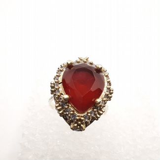 Кольцо (серебро, рубин, топазы, изумруды)