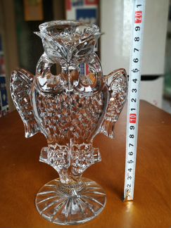 Сова хрустальная-подсвечник