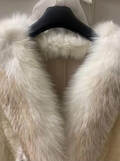 Полушубок из норки светлый цвет ванили