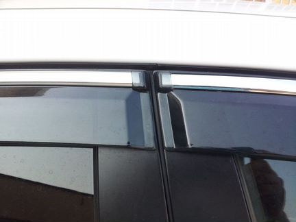 Дефлекторы Nissan Terrano хром нержавеющий молдинг