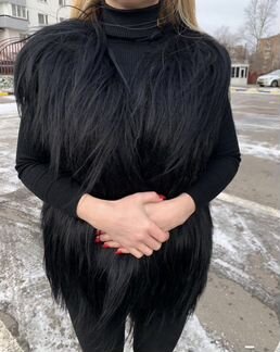 Чёрный жилет из натурального яка