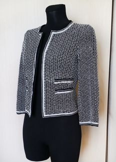 Жакет шелковый черный белый dkny