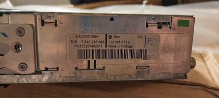 Магнитола vw blaupunkt 2003 с golf4