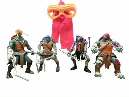 Набор Черепашки Ниндзя 4 фигурки 13см с очками