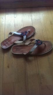 Шлепки кожаные