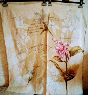 2 платка из натурального шёлка 90 см х 90 см