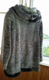 Манто женское с капюшоном (натуральный мех)