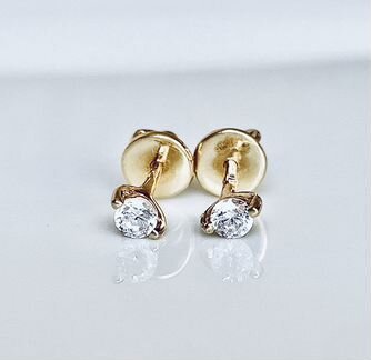 Золотые серьги с фианитами