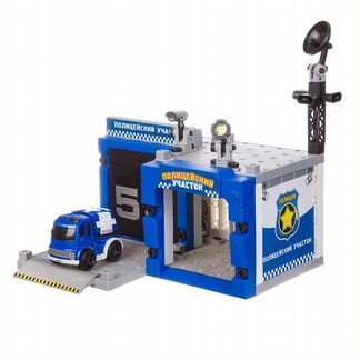 Конструктор с отверткой Yako toys Полицейский участок, с инерционной машиной, 67 деталей (Г87118)