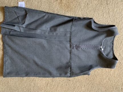 Классический серый школьный сарафан